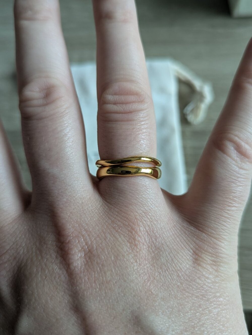 Atolea Gold Stackable Rings - Picture 2 of 3